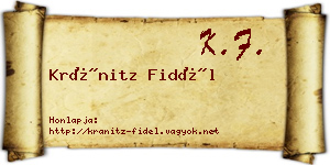 Kránitz Fidél névjegykártya